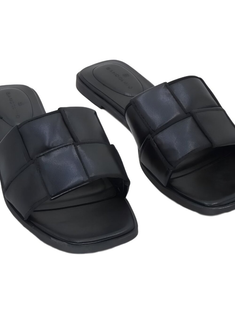 Bandolino Vanelli Square Toe Flat Sandals Black 9M